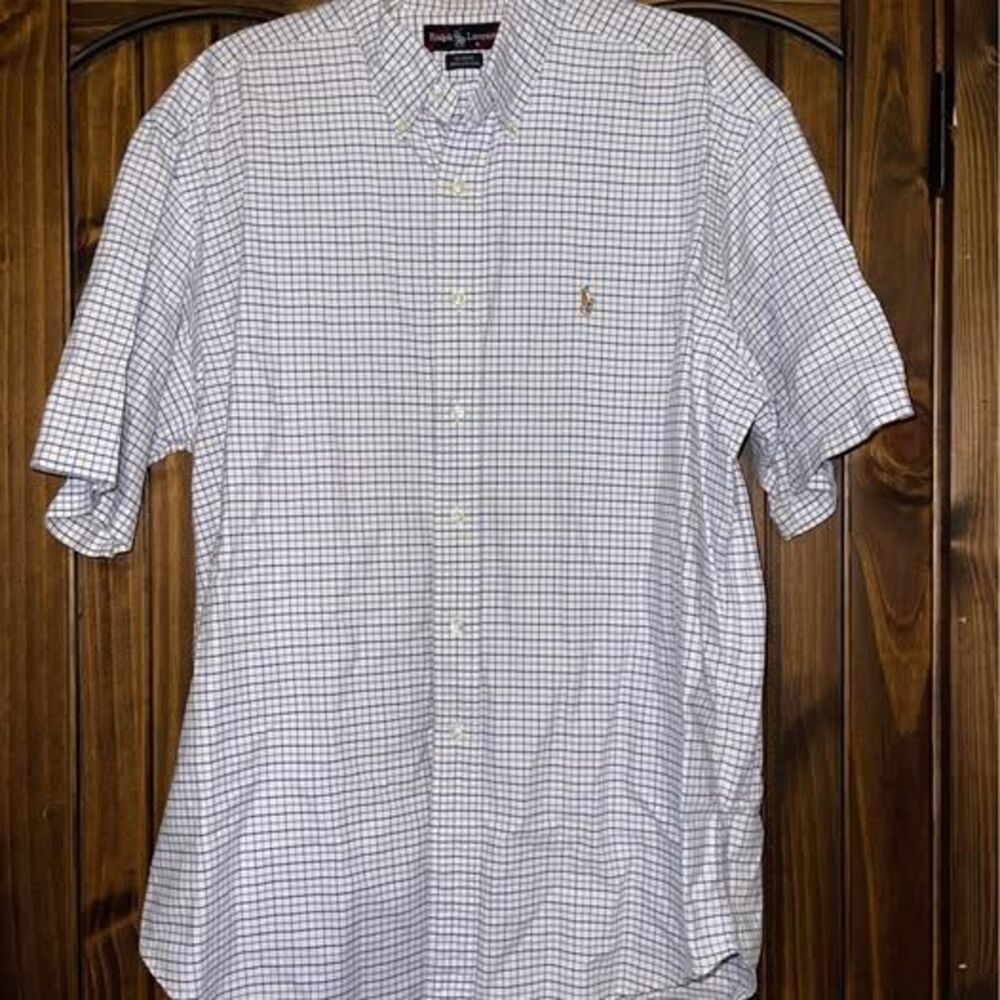 Men’s Large Ralph Lauren Blake Short Sleeve Button Down Lavender